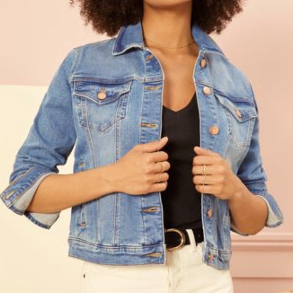 CI SONO Cropped Denim Trucker Jacket Medium
